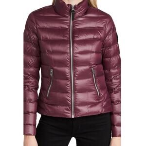 Mackage Reema Puffer Jacket Burgundy Wine Quilted Full Zip Up Pockets Sz‎ XL